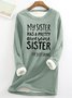 Sweat-shirts Femmes Printemps / Automne Simple Lettres de texte Poids lourd Micro-élasticité Ample Manches Longues Col Rond Droit