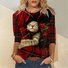 Blouses Femmes Décontracté Printemps / Automne Noël Polyester Manches Longues Col Rond Régulier Droit Régulier