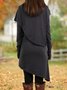 Femmes Plain Noir Col Roulé Confortable Robe Mi-Longue Décontracté