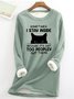 Sweat-shirts Femmes Printemps / Automne Simple Chat Polyester Quotidien Ample Manches Longues Col Rond Régulier