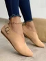 Appartements Femmes Plain Toutes Les Saisons Simple Faire la navette ÉPINGLES Style Faux Suède Caoutchouc à Enfiler non-Caleçon