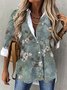 Blouse Décontracté Floral Printemps Aucune élasticité Domestique Manches Longues H-ligne Régulier Col de Chemise pour Femmes