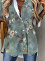 Blouse Décontracté Floral Printemps Aucune élasticité Domestique Manches Longues H-ligne Régulier Col de Chemise pour Femmes