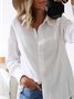 Blouse Décontracté Plain Printemps Naturel Micro-Élasticité Standard Régulier H-ligne Régulier pour Femmes