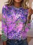 T-Chemise Femmes Décontracté Abstrait Automne Micro-Élasticité Quotidien Jersey Meilleure vente Col Rond Régulier