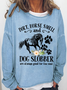 Sweat-shirts Femmes Imprimé d'Animal Printemps / Automne Simple Micro-élasticité Quotidien Ample Manches Longues Régulier Droit