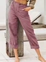 Pantalons Décontractés Simples en Coton et Lin