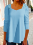 T-Chemise Femmes Plain Hiver Fête Brillant Naturel Micro-Élasticité Ample Jersey Liste préférée