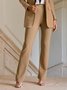 Mode Pantalons Femmes Décontracté Plain Toutes Les Saisons Zip Faire la navette Pantalon droit Long Droit T.-N.-L.