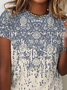 T-shirts Décontracté Ethnique Été Jersey Meilleure vente Manches Courtes Col Rond Régulier Élasticité moyenne pour Femmes