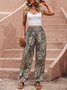 Pantalons Décontracté Ethnique Toutes Les Saisons Polyester Naturel Micro-élasticité Ample Long Régulier pour Femmes