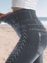 Pantalons De Yoga Décontracté Plain Toutes Les Saisons Spandex Naturel Long Legging Droit Régulier pour Femmes
