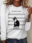 Blouses Femmes Décontracté Printemps / Automne Chat Coupe Régulière Manches Longues Col Rond Régulier Droit Régulier