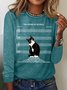 Blouses Femmes Décontracté Printemps / Automne Chat Coupe Régulière Manches Longues Col Rond Régulier Droit Régulier