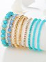 Bracelets Bloc de Couleur Boho Toutes Les Saisons Quotidien Roulotté Cristal Cristal Standard multicouche Bracelet pour Femmes