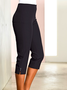 Pantalons Femmes Décontracté Plain Toutes Les Saisons Polyester Boutonné à Haute Élasticité Quotidien Corsaire Standard