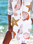 Robes Décontracté Printemps / Automne Marin Vie Polyester Naturel Ample Jupe Manches Longues Régulier pour Femmes