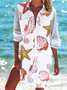 Robes Décontracté Printemps / Automne Marin Vie Polyester Naturel Ample Jupe Manches Longues Régulier pour Femmes