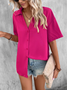 Blouses Femmes Décontracté Plain Été Polyester Ample Régulier Droit Régulier T.-N.-L.