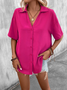 Blouses Femmes Décontracté Plain Été Polyester Ample Régulier Droit Régulier T.-N.-L.