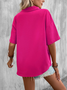 Blouses Femmes Décontracté Plain Été Polyester Ample Régulier Droit Régulier T.-N.-L.
