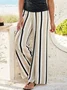 Pantalons Femmes Rayé Décontracté Toutes Les Saisons Léger Quotidien Ample Meilleure vente Pantalon droit Long