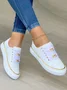 Chaussures de skate Femmes Décontracté Plain Toutes Les Saisons Chaîne Portable PU de Grande Taille à Lacets Chaussures de skate
