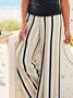 Pantalons Femmes Rayé Décontracté Toutes Les Saisons Léger Quotidien Ample Meilleure vente Pantalon droit Long