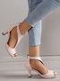 à Bout Ouvert Sandales Femme Plain Été Urbain Respirable Quotidien Bout Rond ÉPINGLES Style Faux Suède à Bout Ouvert Sandales