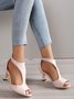 à Bout Ouvert Sandales Femme Plain Été Urbain Respirable Quotidien Bout Rond ÉPINGLES Style Faux Suède à Bout Ouvert Sandales
