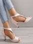 à Bout Ouvert Sandales Femme Plain Été Urbain Respirable Quotidien Bout Rond ÉPINGLES Style Faux Suède à Bout Ouvert Sandales