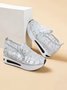 Chaussures Décontractées Femmes Décontracté Plain Toutes Les Saisons Respirable à Enfiler Talon Bas Bout Fermé PU à Enfiler