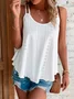 Camisole Femmes Décontracté Plain Été Jacquard Naturel Dentelle Sans Manches Régulier T.-N.-L.