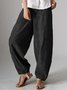 Naturel Décontracté Plain Lin Pantalons