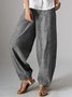 Naturel Décontracté Plain Lin Pantalons