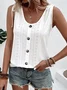 Top Débardeur Tops Décontracté Plain Été Jacquard Quotidien Ample Sans Manches Col Rond T.-N.-L. pour Femmes