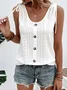 Top Débardeur Tops Décontracté Plain Été Jacquard Quotidien Ample Sans Manches Col Rond T.-N.-L. pour Femmes