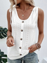 Top Débardeur Tops Décontracté Plain Été Jacquard Quotidien Ample Sans Manches Col Rond T.-N.-L. pour Femmes