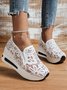 Chaussures Décontractées Floral Rue Toutes Les Saisons Quotidien Talon de Bloc Bout Fermé Caoutchouc à Enfiler Standard pour Femmes