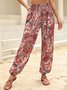 Pantalons Décontracté Ethnique Toutes Les Saisons Polyester Naturel Micro-élasticité Ample Long Régulier pour Femmes