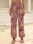 Pantalons Décontracté Ethnique Toutes Les Saisons Polyester Naturel Micro-élasticité Ample Long Régulier pour Femmes