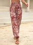 Pantalons Décontracté Ethnique Toutes Les Saisons Polyester Naturel Micro-élasticité Ample Long Régulier pour Femmes