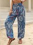 Pantalons Décontracté Ethnique Toutes Les Saisons Polyester Naturel Micro-élasticité Ample Long Régulier pour Femmes