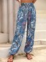 Pantalons Décontracté Ethnique Toutes Les Saisons Polyester Naturel Micro-élasticité Ample Long Régulier pour Femmes