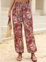 Pantalons Décontracté Ethnique Toutes Les Saisons Polyester Naturel Micro-élasticité Ample Long Régulier pour Femmes