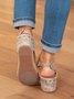 Sandales Compensées Décontracté Plain Été Crochet et boucle Quotidien Bout Rond PU Caoutchouc Augmentation de la hauteur pour Femmes