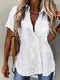 Blouses Décontracté Plain Été Aucune élasticité Dentelle Coton Régulier Droit T.-N.-L. pour Femmes