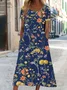 Robes Femmes Décontracté Disty Floral Été Micro-élasticité Quotidien Ample Jersey Droit Régulier