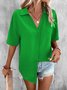 Blouses Femmes Décontracté Plain Été Polyester Ample Régulier Droit Régulier T.-N.-L.