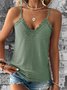 Camisole Femmes Décontracté Plain Été Polyester Col V Quotidien Droit CE EPE